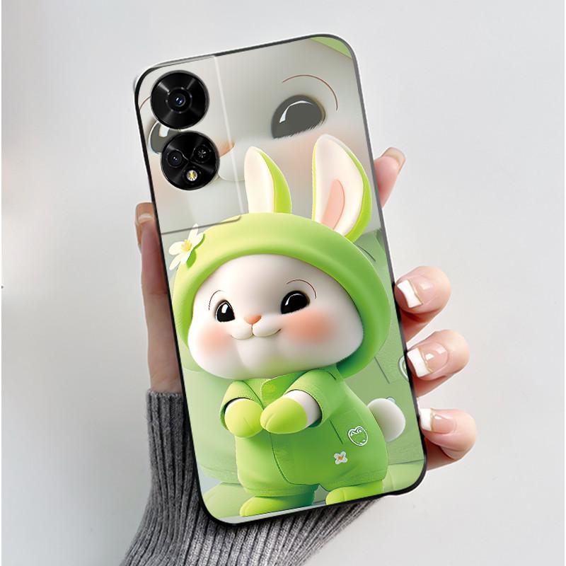 For TCL 50 5G / 50 SE Case Cute Rabbit Soft Black Silicone Back Cover For TCL 50SE Phone Cases TCL50 XE NxtPaper 5G Etui Fundas
