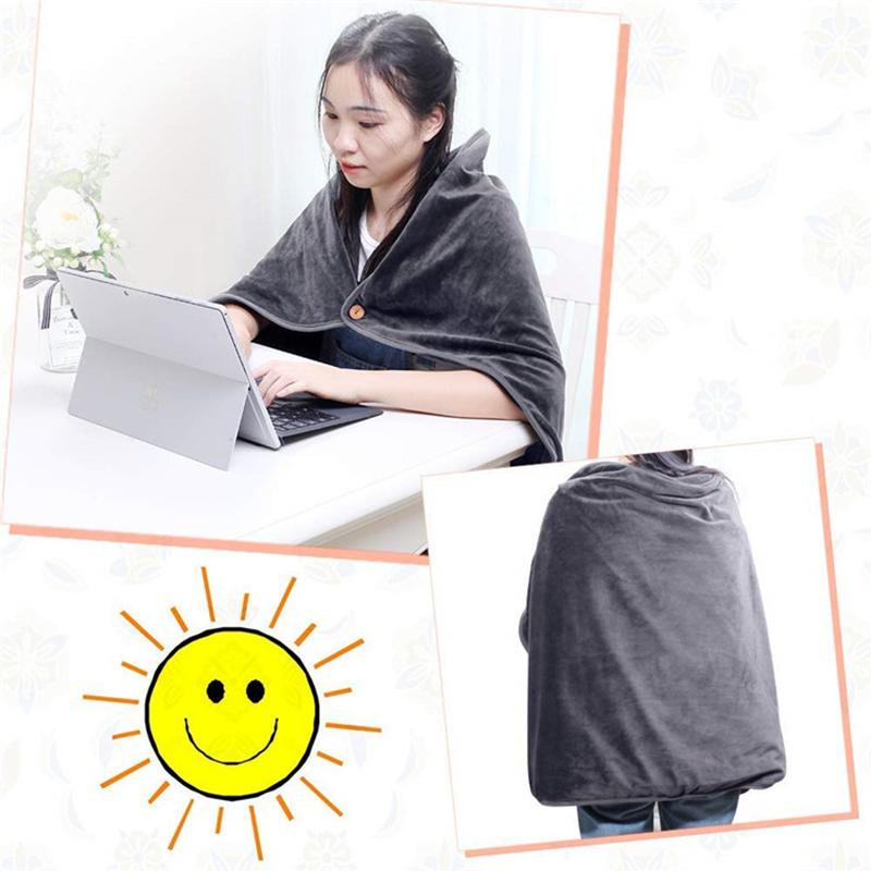 70x100cm USB Electric Heating Shawl Heating Blanket Washable 6 Heat Settings Heated Blanket Thermal Knee Pads Working Heating
