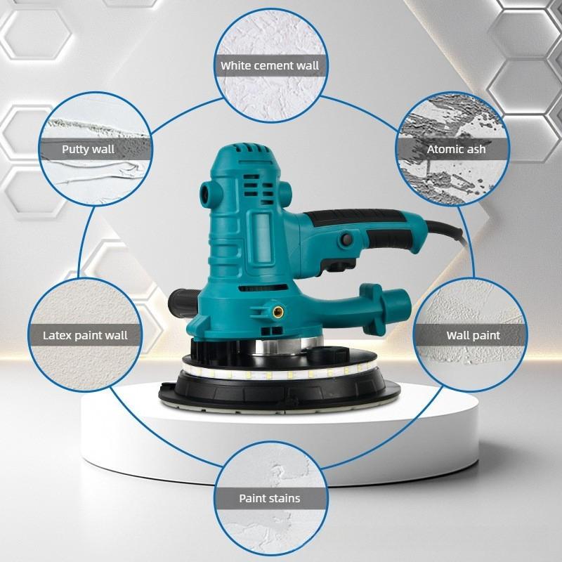 Portable Electric Wall Polishing Machine Self Suction Drywall Sander Short Handle Wall Handheld Sandpaper Machine Ultra Light