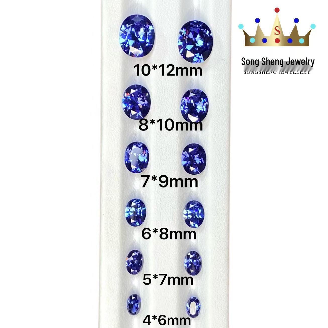 Oval Tanzanite Zirconia, 5A Grade, Dark Pear-Shaped Gemstone with Full Fire Color for Jewelry Inlay Oval 4x6mm