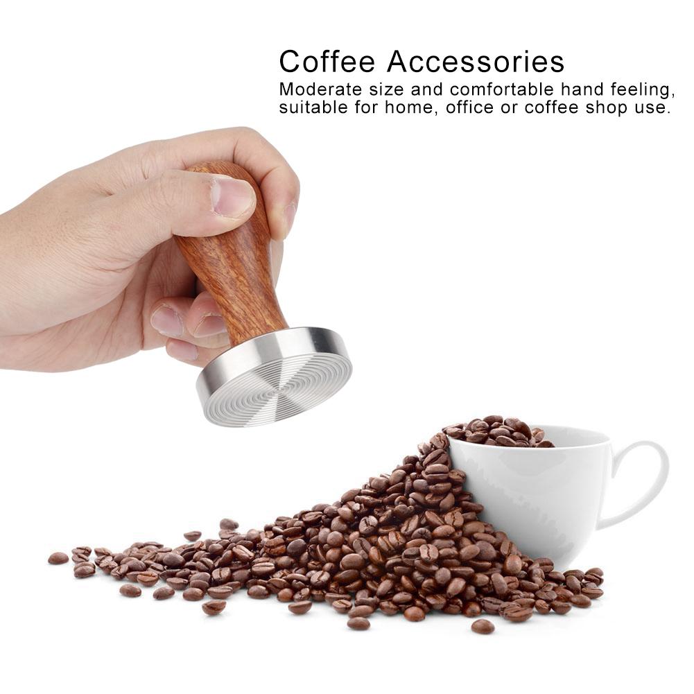 58mm Home Office Edelstahl Kaffee Tamper Kaffeepulver Stampfwerkzeug mit Griff