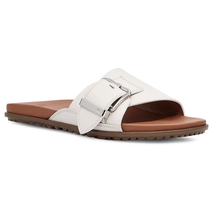 UGG Minimalist Buckle Rubber Sole Anti-Wear Slide Sandals Women sandals White 1128630-JLTH