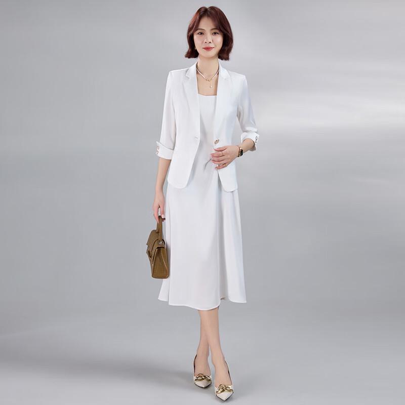 Women's Elegant Blazer & Slip Dress Two-Piece Set