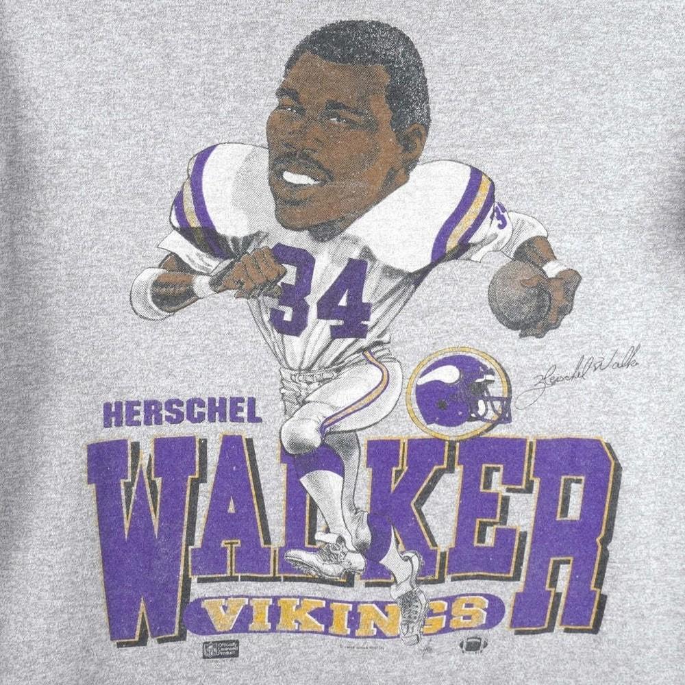 

1990s Minnesota Vikings Autographed Herschel Walker Caricature S-5XL Unisex T-Shirt XL