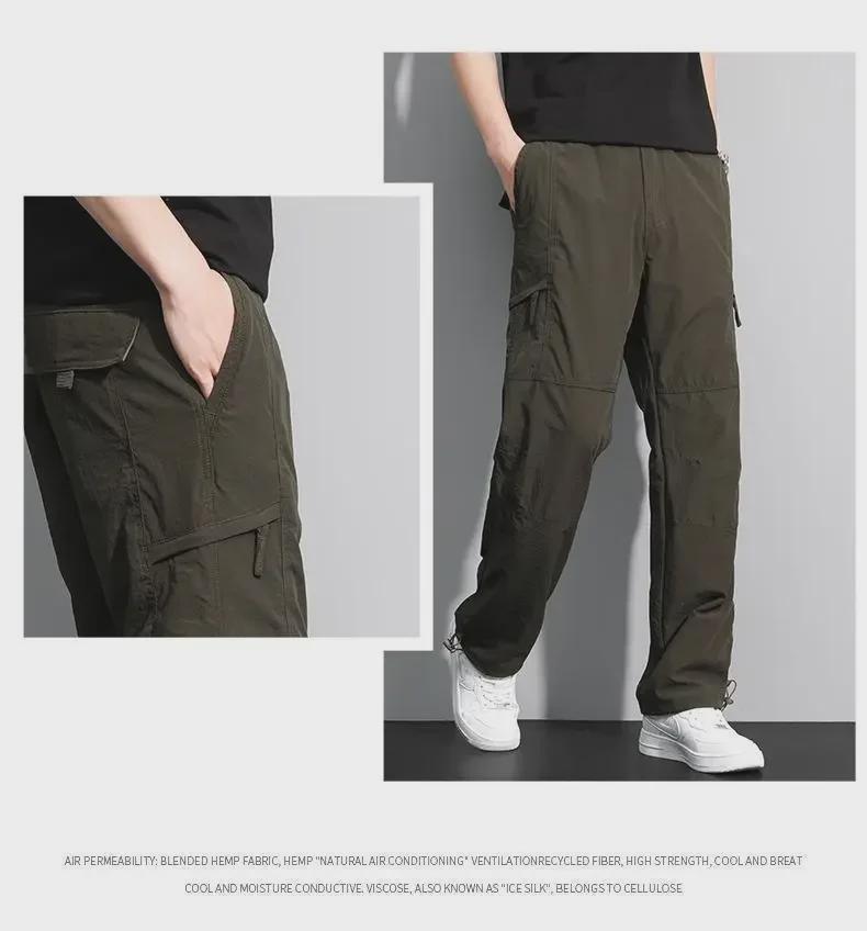 Men's Plus Velvet Thick Winter Cargo Pants - Loose, Multi-Pocket, Windproof, Waterproof, Quick-Drying.
