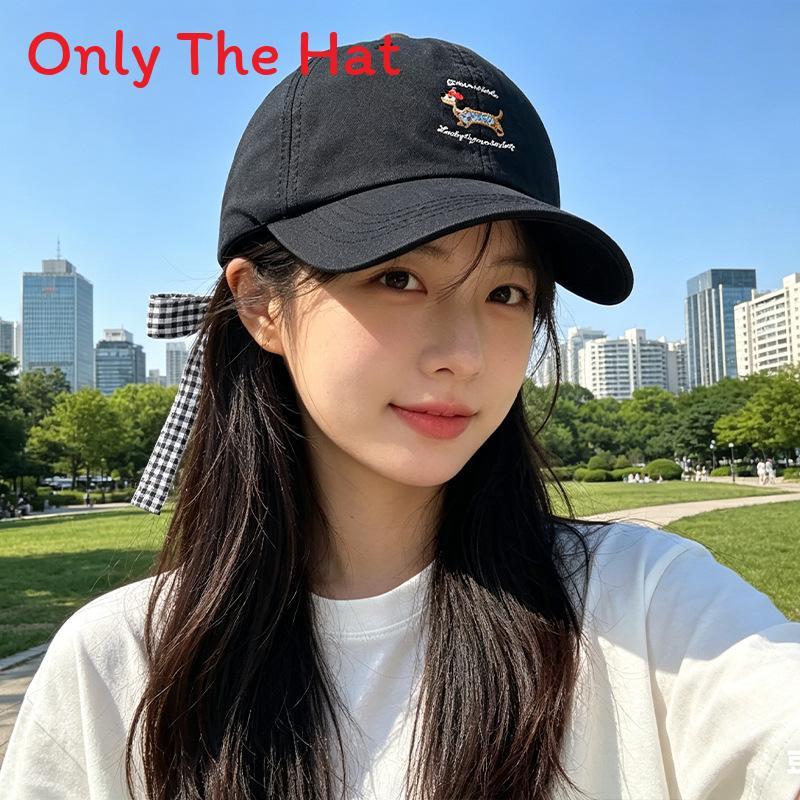 Dog Embroidered Cotton Baseball Cap With Sun Protection For Casual Summer Wear