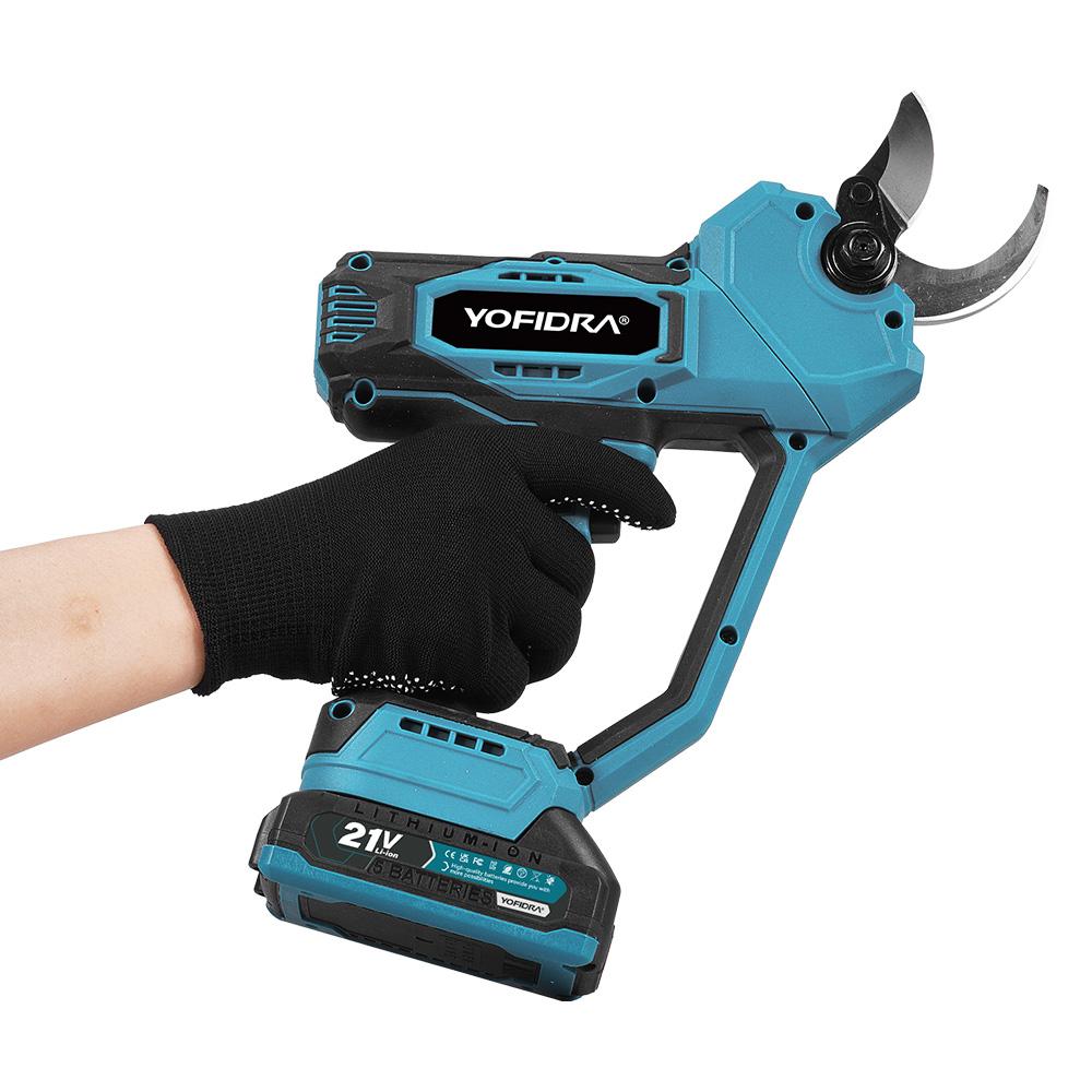 Yofidra 60mm KI Zahnräder Steuerung Bürstenlose Elektrische Astschere Akku Baum Bonsai Beschneidung Elektrische Schere Für Makita 21V Akku