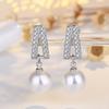 New Fashion Women Pearl Stud Earrings Red/white Pearl Vintage  Silver Needle Small Earrings Female Chic  Accessories