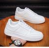 Men's Spring White Breathable Sneakers: Trendy Korean Style, Thick Sole Sports & Casual Footwear for Students.