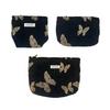 Polyester Canvas Butterfly Clutch Bag Butterfly Pattern Zipper Closure Makeup Bag Large Capacity Portable Cosmetic Organizer