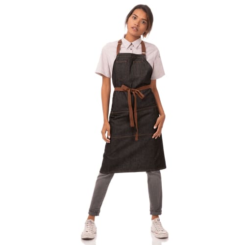 Chef Works Memphis Regular Apron (Unisex) (Color: Black)