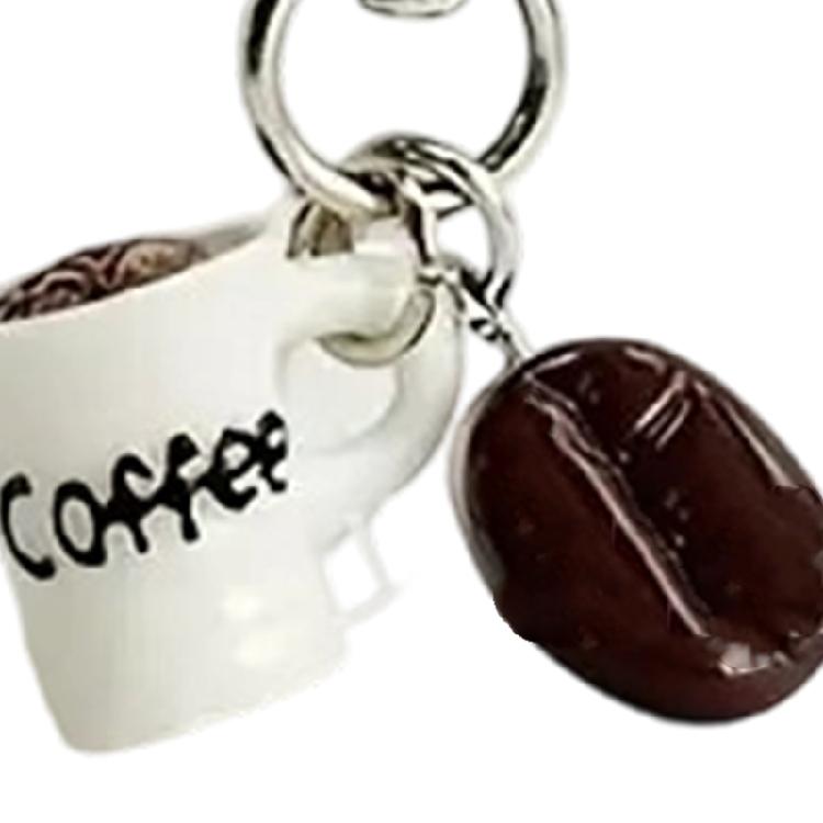 Coffee Themed Key Holder Ergonomic Resin Keychain Functional Accessory For Home Office Travel
