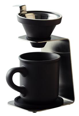 Maebata Brew Coffee Single Person Dripper Set Gray Mesh Filter Mug with Coaster 51642