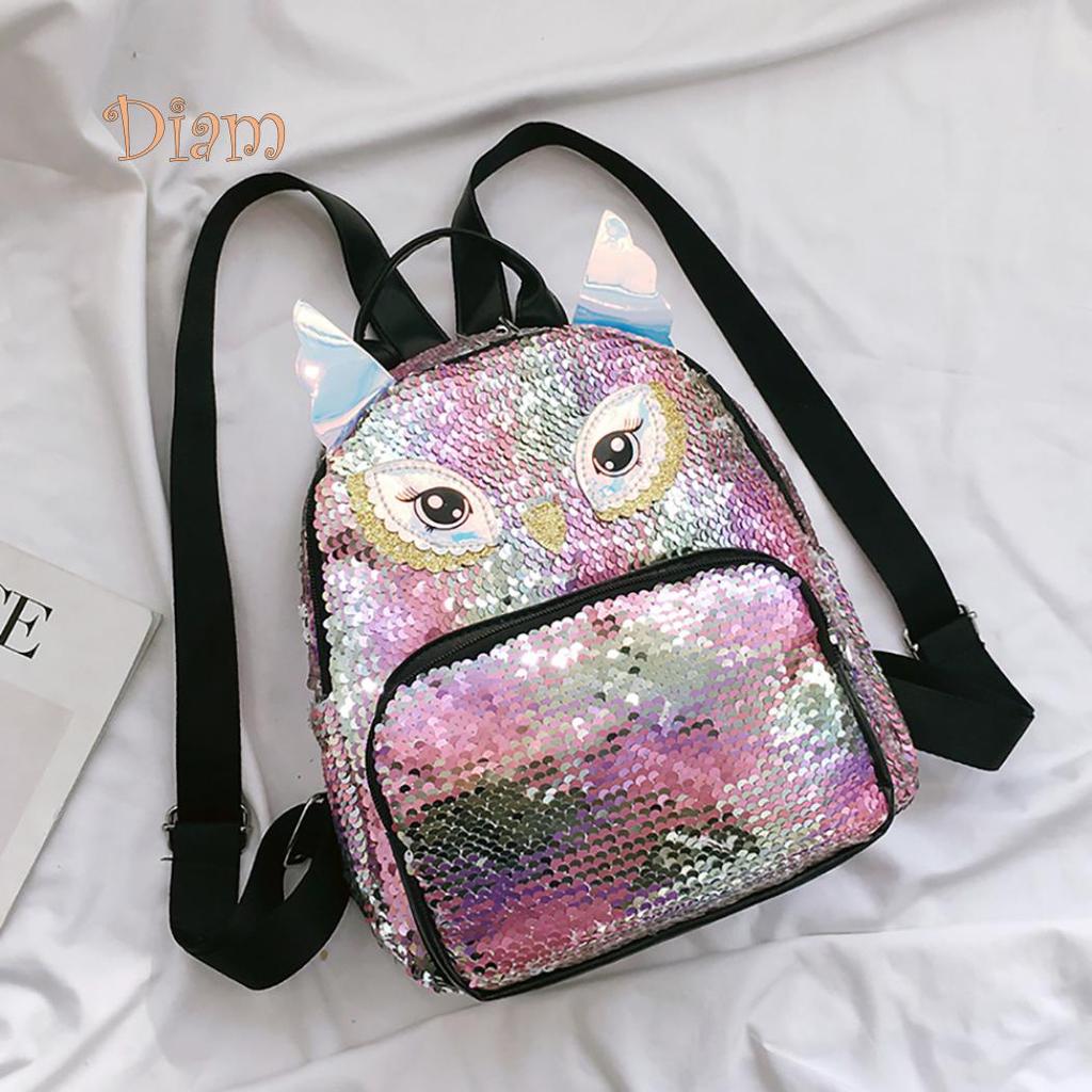 sequin owl backpack