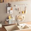 Lanjiaoluo Kitchen Storage Rack, Wall-Mounted Dishcloth Draining Rack, No Drilling Required, Sink Dishcloth Sponge Storage Rack, White