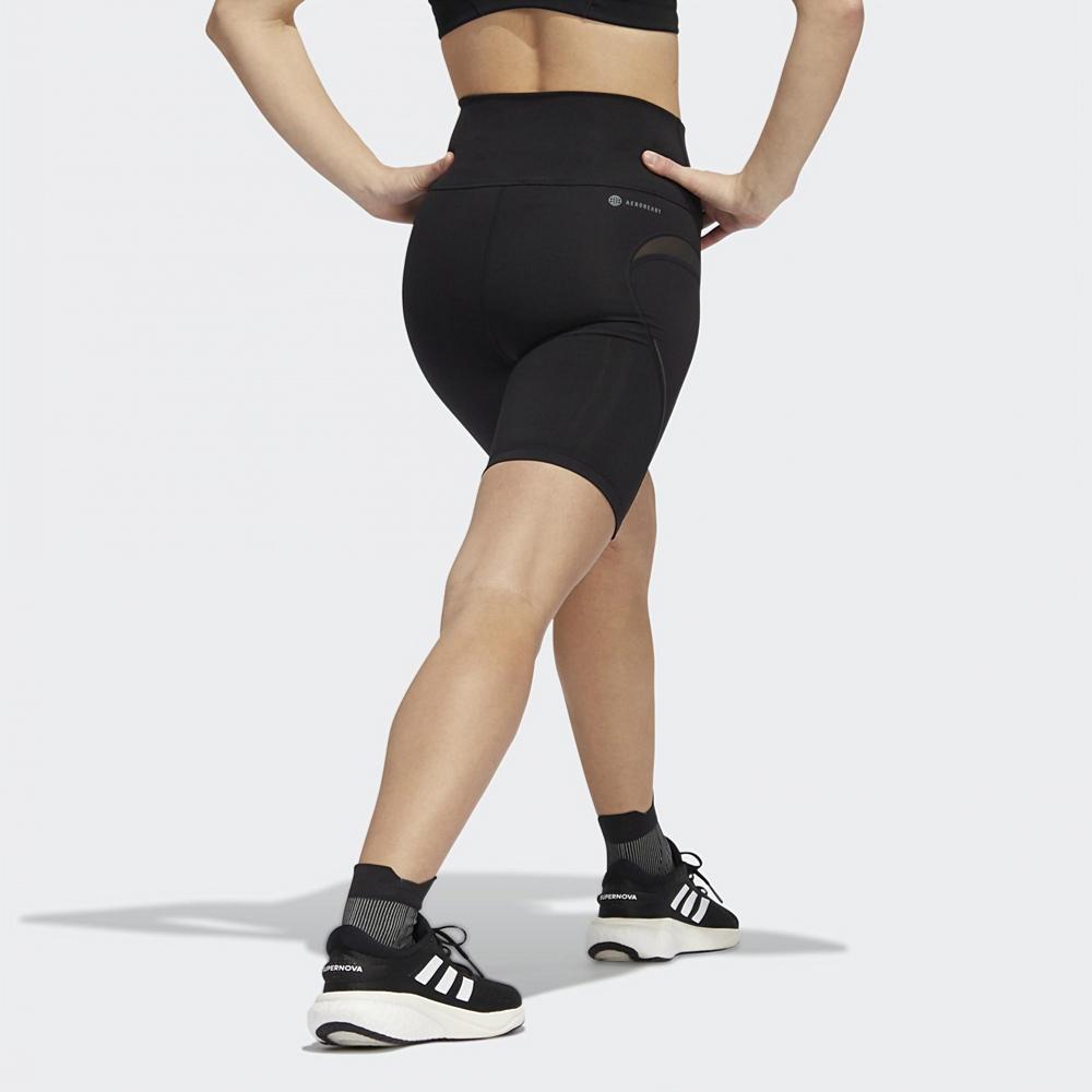 Adidas Solid Color Slim Fit Workout Shorts Women Shorts Black HN9453
