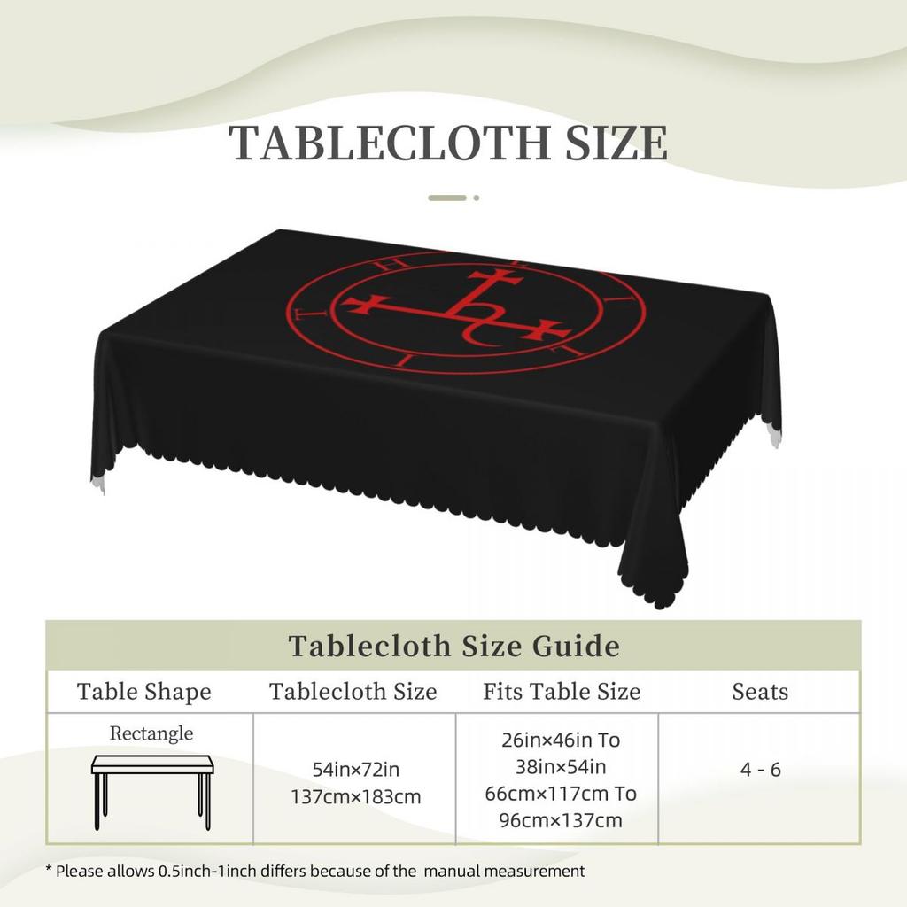 Lilith La Madre Oscura Sigillo Of Lilith The Dark Mother-Seal Rectangular Tablecloth Table Cover for Dining Events Table Cloth