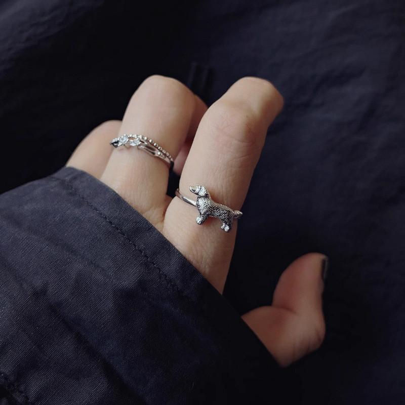 Elegant Copper Lucky Dog Ring For Women Featuring Chic Geometric Style For 2024