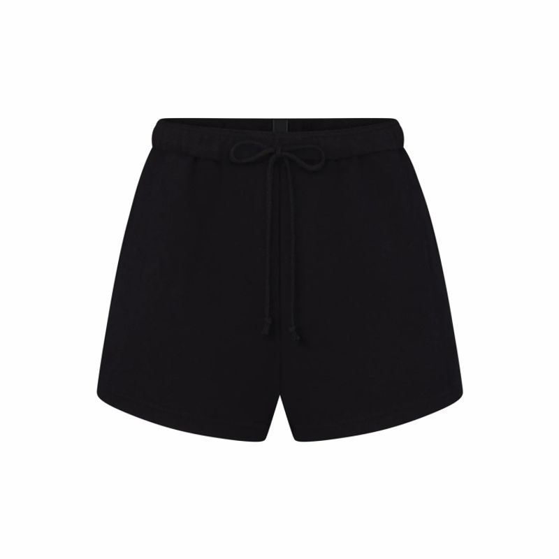 

Skims Kardashian Оригинальный хлопок флис Классические шорты-чехол с флисовой подкладкой и скрытой кулиской onyx Black M