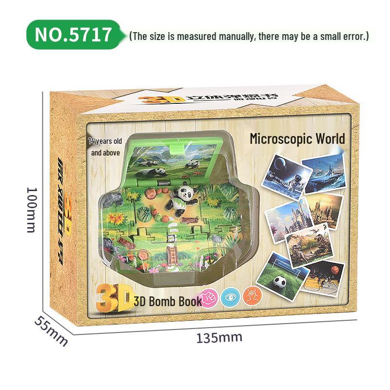 3D Dinosaur & Space Astronaut Pop-Up Keychain Book: Educational, Creative Decompression Toy