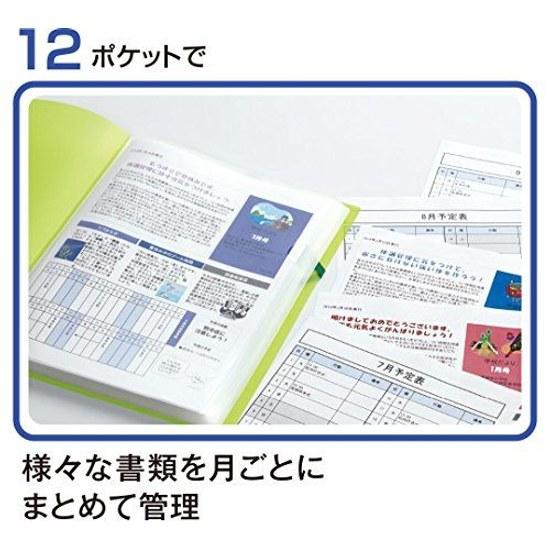 King Jim Clear File Holder 12 Pocket A4 Vertical Light Blue 6171-3T-LB