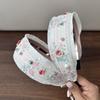 Korean Style Embroidery Lace Headband Floral Rhinestone Hair Band Sweet Bow Hair Rope  Headwear
