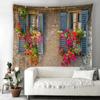 Window View Tapestry Wall Hanging Bedroom & Living Room Wall Decor Backdrop Tree Hollow Stove Hanging Large Tapestry