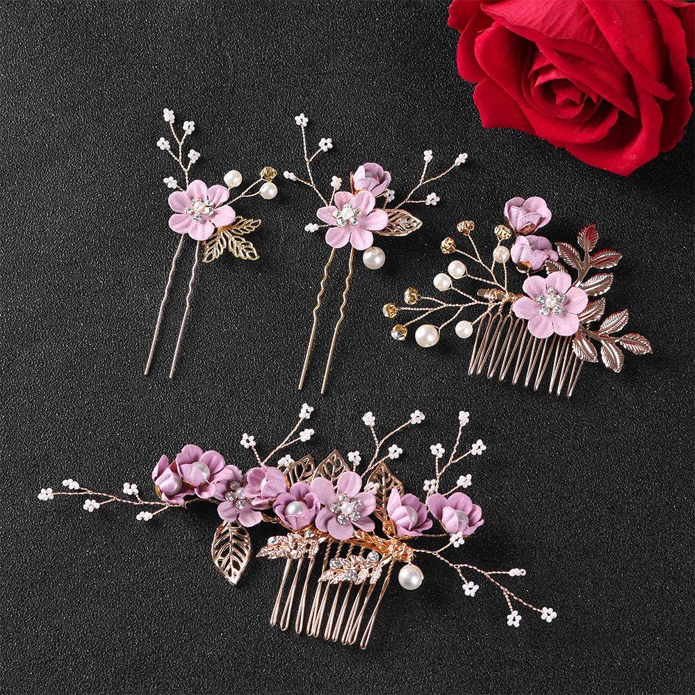 Beautiful Wedding Bride Hair Jewelry Hair Combs Flower Hair Pin Bridal Clips Leaves Tiara