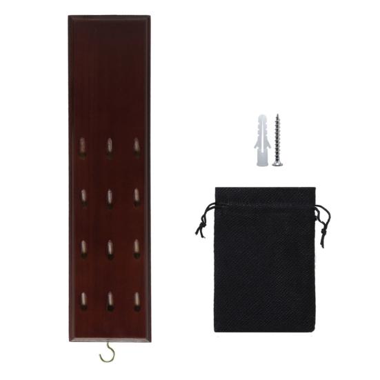 Wall Mounted Dart Holder Wooden Dart Caddy 12 Tip Dart Stand Display Rack with Metal Hook And Accessory Storage Bag