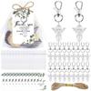 20 Set Funeral Favors, Celebration Of Life Favors Angel Keychains Organza Bags Sympathy Thank You Tags For Memorial Supplies