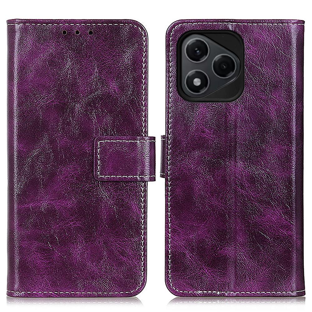 

For Honor 400 Lite Case Wallet Leather Phone Cover Crazy Horse Texture Purple