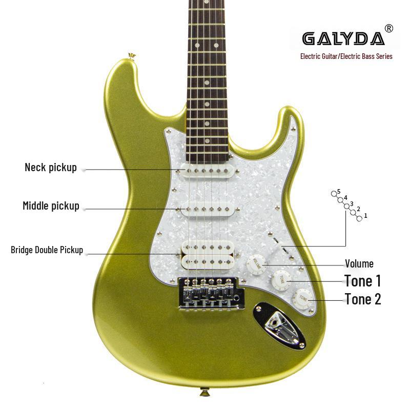 Entry-Level Rock Electric Guitar with Solid Wood & Carbonized Neck