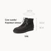 Fashion NEW Winter Women Boots Cow Suede Leather Shoes for Women Round Toe Thick Heel Shoes Zipper Wool Bland Ankle Boots Platform Boots