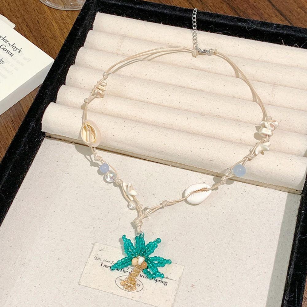 Jewelry Shell Beads Necklace Colorful Seaside Vacation Choker Trendy Bohemia Beads Necklace  Girls