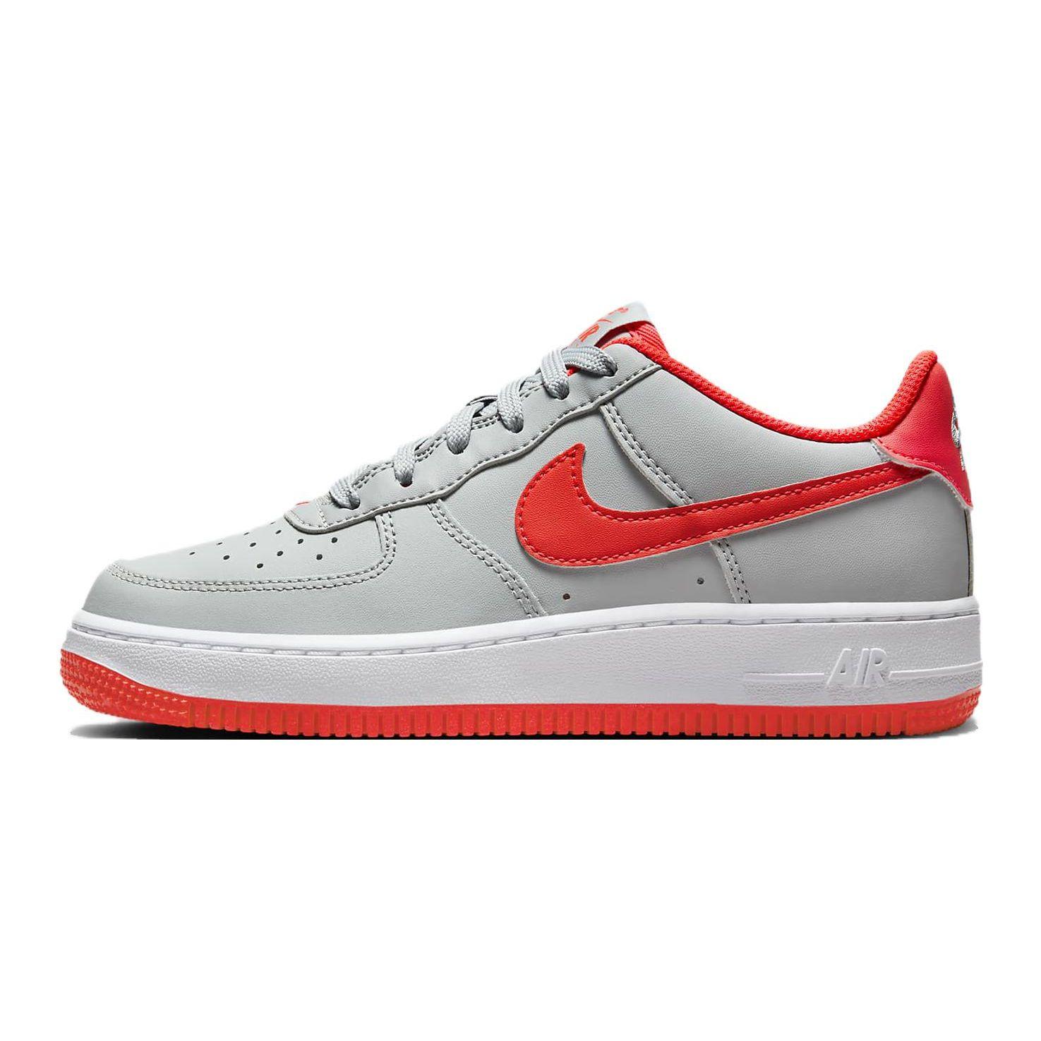 

Nike Детские кроссовки Air Force 1 GS Light Smoke Bright Crimson Серые Светло-Дымчато-Серые Белые CT3839-005 38
