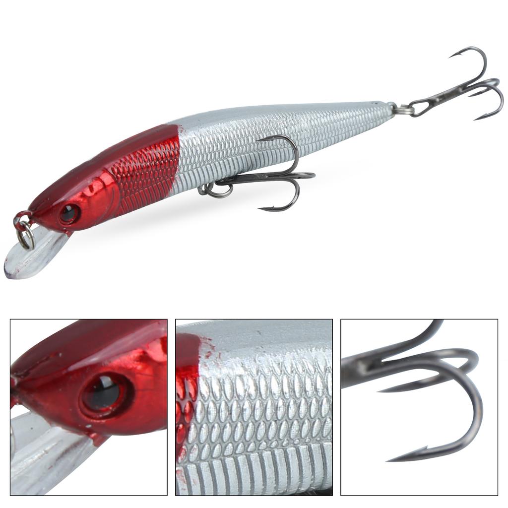 5Pcs Plastic Simulation Minnow Long Shot Lure Bait with Treble Hook Fishing Tackle8#