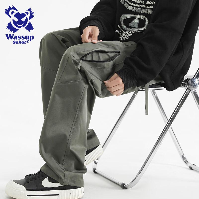 Wassup Sohot Men's American Style Zipper Pocket Cargo Pants