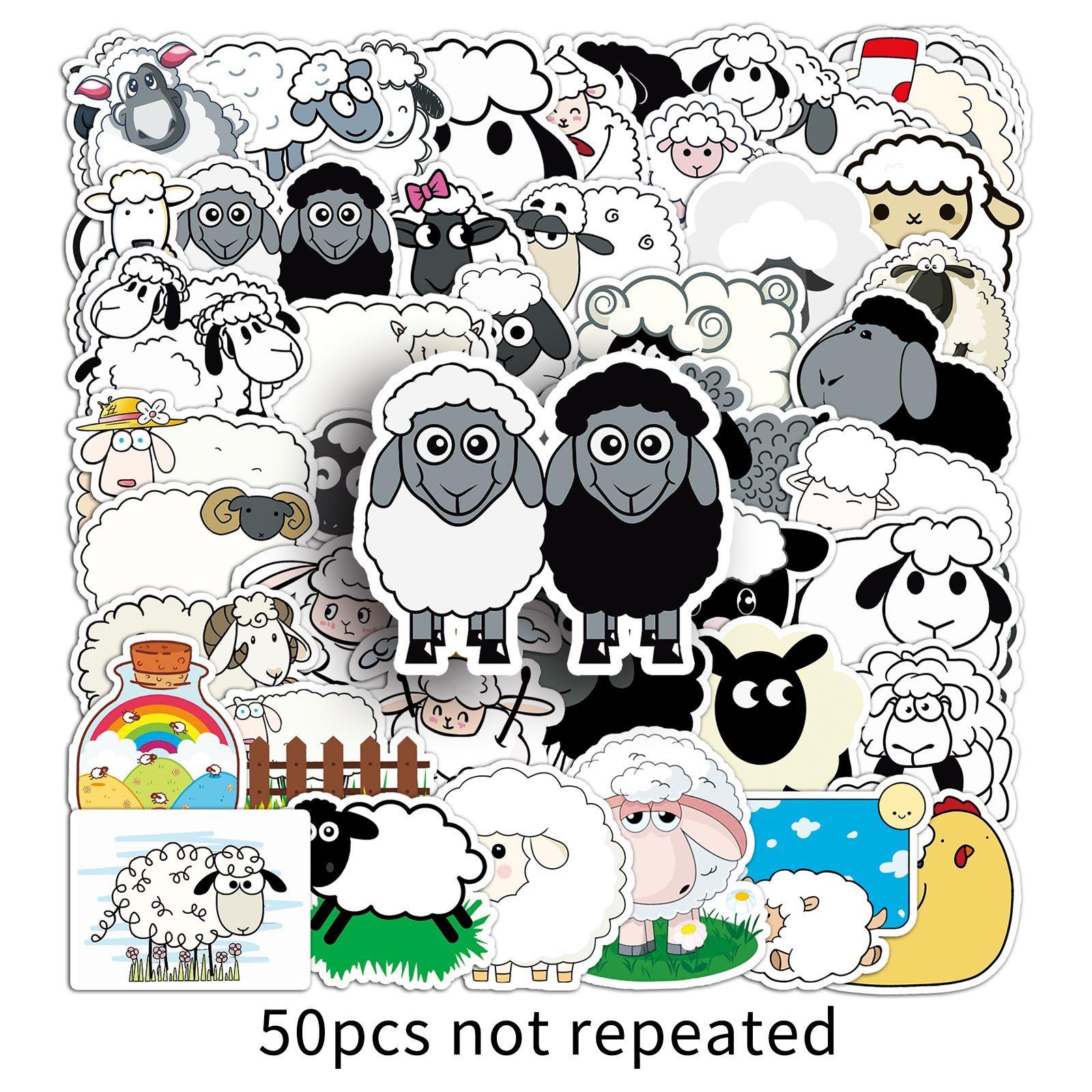 

50 картинок Барашек Дудл Личность Мультяшные Милые Животные Детская Гу Карта DIY Наклейки для Скейтборда Чемодана