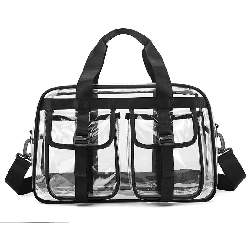 Borsa da Viaggio Grande Capacità Impermeabile in PVC con Design Trasparente per Viaggi Casual