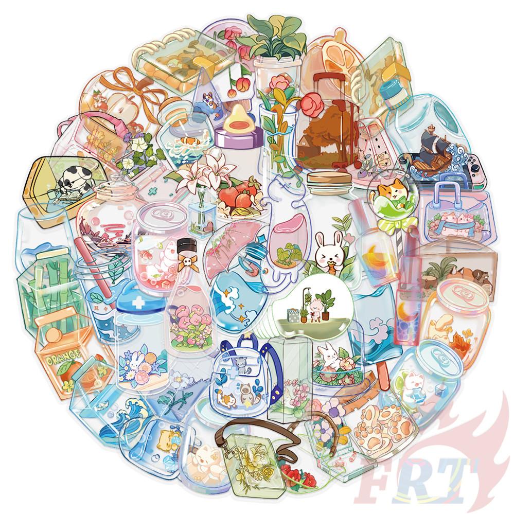 50Pcs/Set Crystal Bottle Art PET Stickers Waterproof DIY Fashion Doodle Decals Stickers
