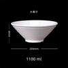 Japonské misky ve tvaru klobouku Bílý melamin Velká miska na ramen, rýži, nudle, Mala Tang Restaurace Servírovací nádobí Porcelánové nádobí