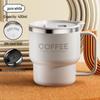 304 Stainless Steel Double-Drink Anti-Slip Coffee Mug with Lid for Portable Office, Camping, and Household Use