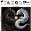 1 piece, Yin-Yang Dragon Armor Backpiece Embroidery Fabric, for home decoration with a family theme