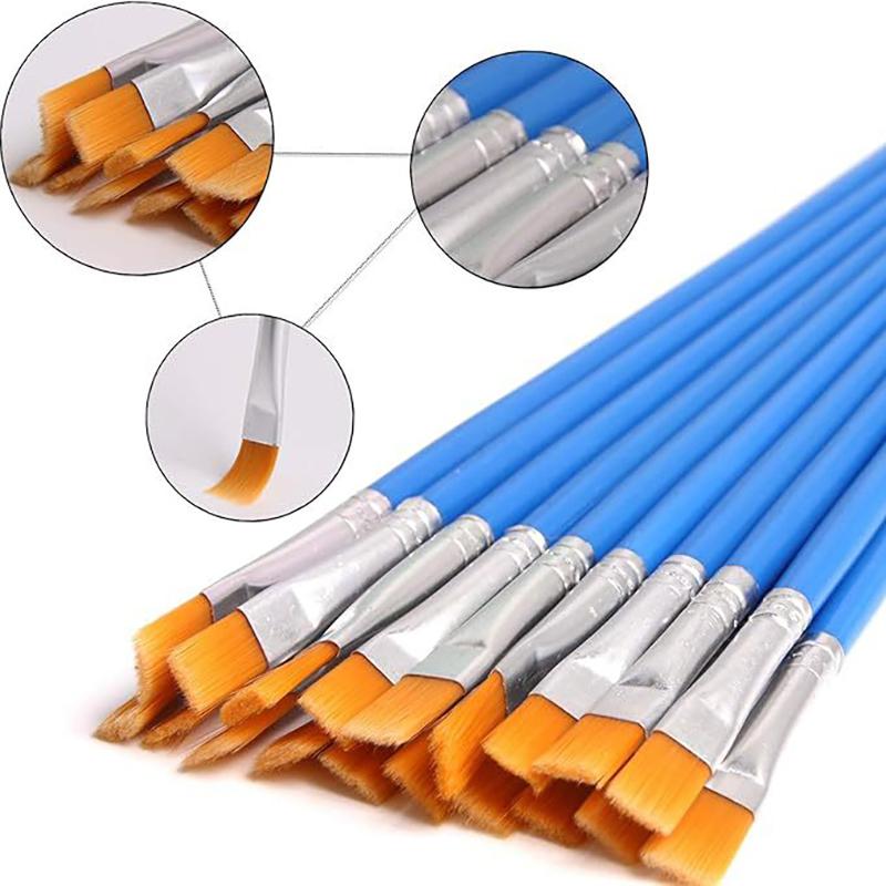 30/100Pcs Acrylic Painting Brushes Set Round Flat Hair Nylon Hair Paint Brush For Kid Artists Watercolor Oil Painting Brushes