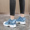 New Canvas High-top Women's Shoes 2025 Spring and Summer Breathable Thick Bottom Heightening Casual Shoes Martin Boots Sneakers