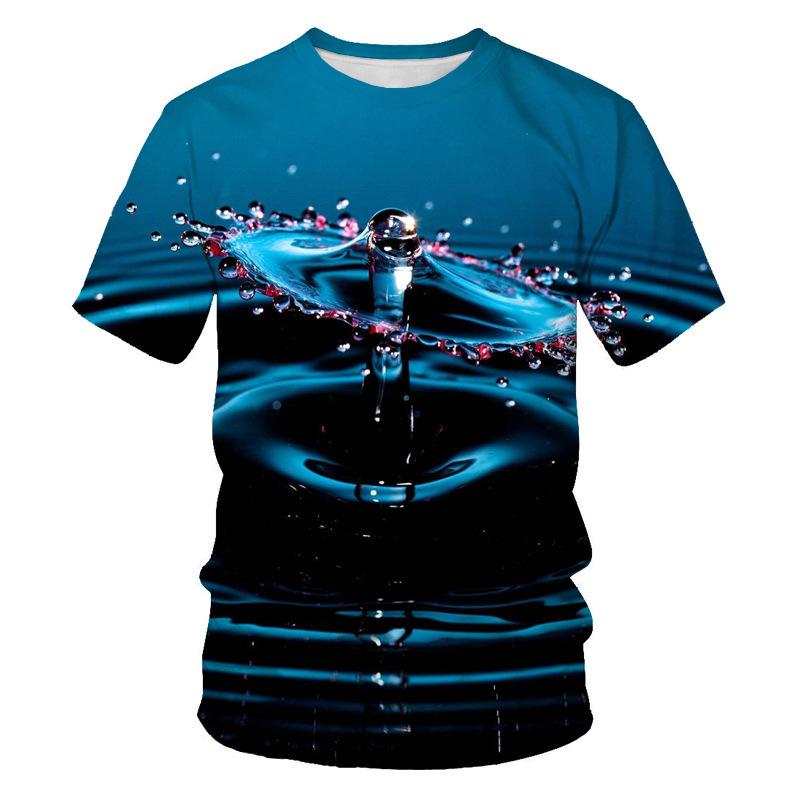 Ice 3D Printed T-shirts for Men and Women, Drip, O-neck T-shirts, Log Fashion, Street Clothing Look, Kids Top Clothes