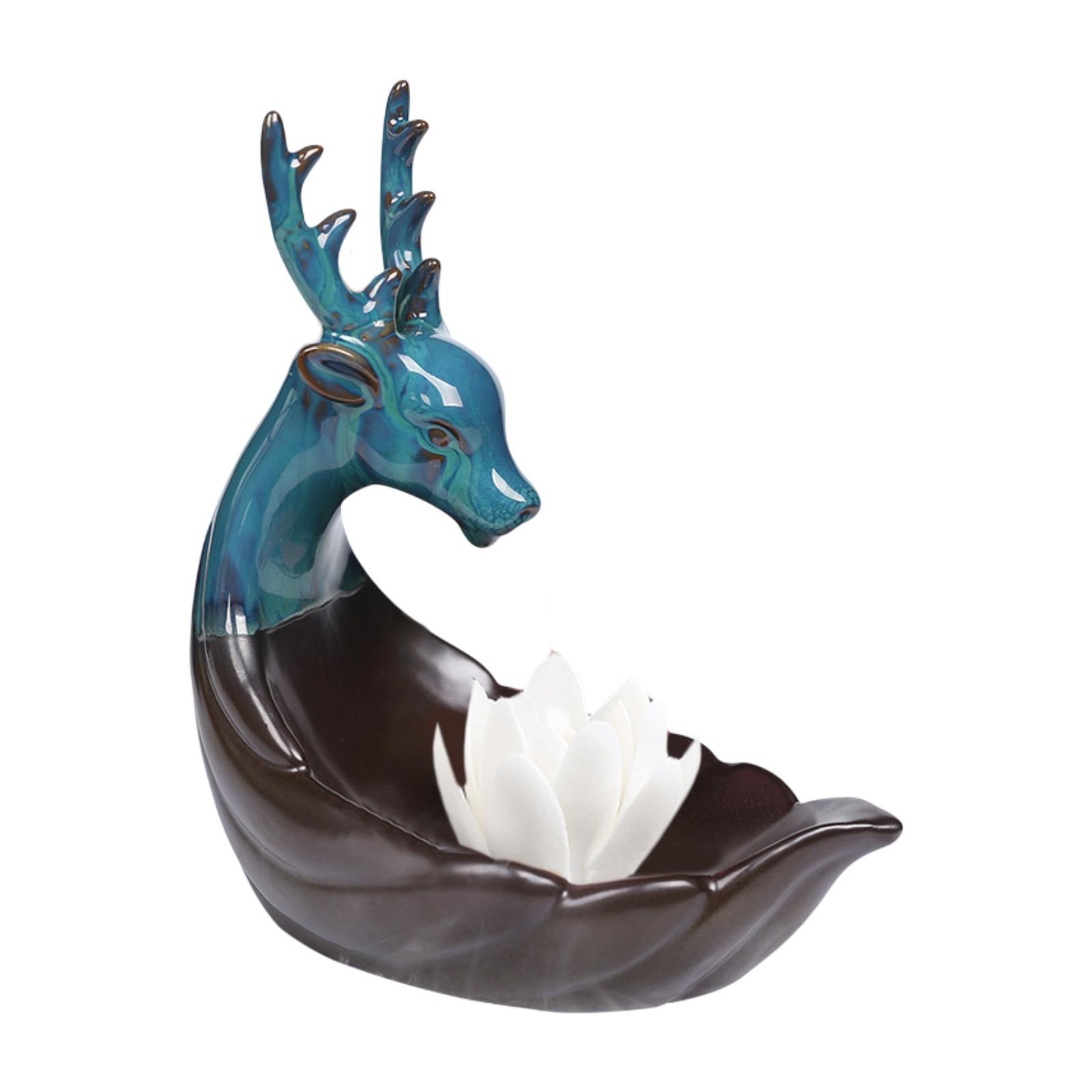 Backflow Incense Burner Waterfall Lotus S Incense Holder Elk Meditation Deer