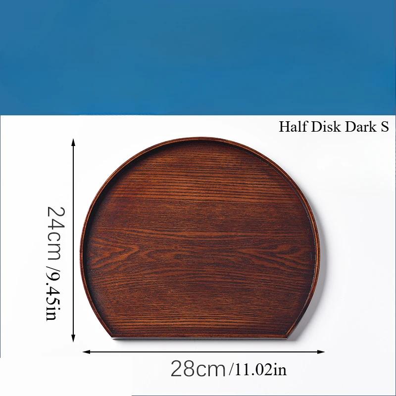Wooden Serving Tray Half Moon Tray Salad Plate Nuts Bread Storage Dessert Plate for Farmhouse Kitchen Table Living Room Office