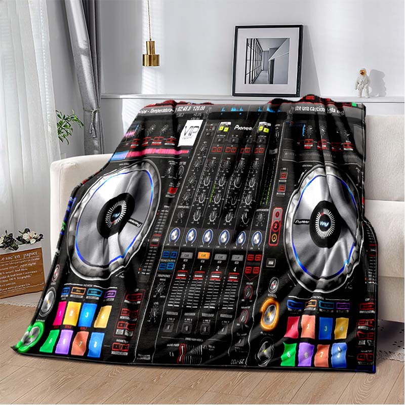 Dj Music Record Screen Console Theme Blanket Home Extra Large Warm Soft Sofa Bed Blanket Bed Cover Travel Picnic Sleep Blanket