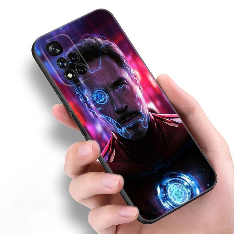 

Силіконовий чохол для телефону Marvel Iron Man чорного кольору для Xiaomi POCO X3 X4 NFC F5 M3 M4 M6 X5 X6 Pro F3 F4 GT 5G C55 C65 M5 POCO F3